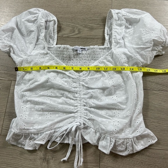 Fashion Nova Beachside Picnics Eyelet Lace Top White - Picture 9 of 11